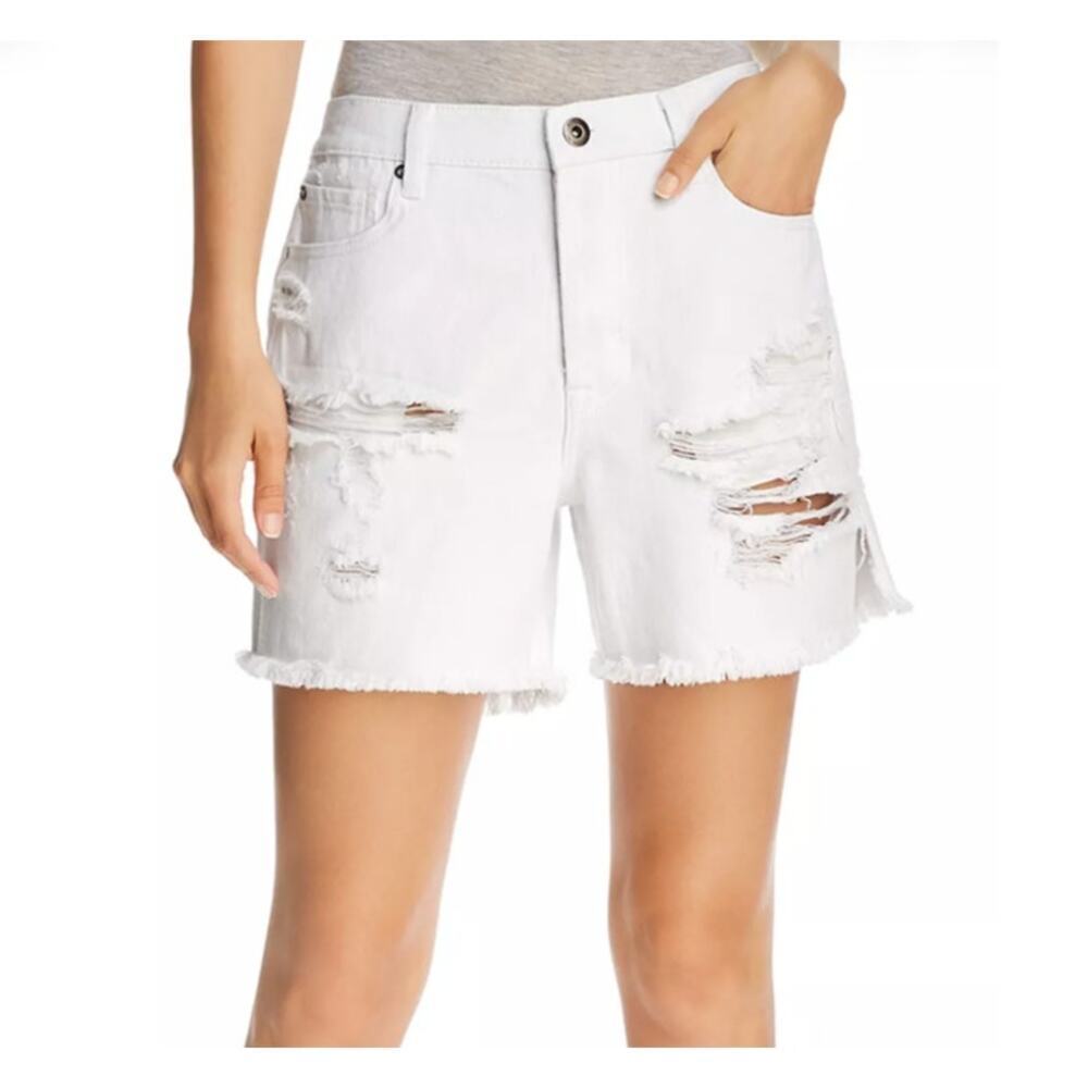 Pistola Devin Mom Cutoff Denim Shorts Womens Size 32 NWOT White Lies Distressed